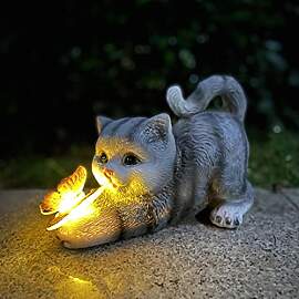 HIAME Katzenfigur Garten Deko Katze Gartendeko