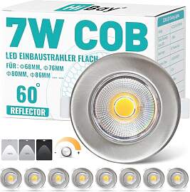HiBay 8er LED Einbaustrahler 230V Dimmbar COB Set
