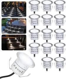 HIBOITEC 16er Set Terrassenbeleuchtung Kaltweiß,