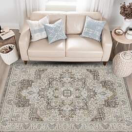 HiChiclife Teppich Wohnzimmer Braun 120x170 cm,
