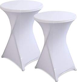 hicoosee 2er-Set Stretch Stehtischhusse, Ø80-85cm 