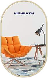 HIGHBATH Wandspiegel Oval mit Metallrahmen 60x80cm 