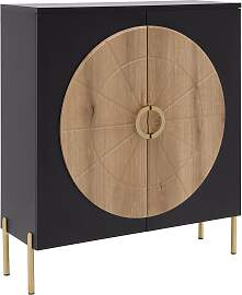 Highboard Hong Kong Schwarz/Eichefarben