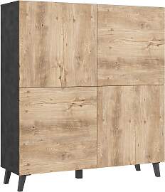 Highboard Phuket Anthrazit/Kastanieneiche