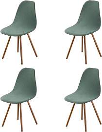 Highdi Stuhlhussen 4er Set Esszimmer Fleece Strech 