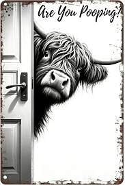Highland-Kuh Metallplakette "Are You