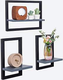 hi-home Set mit 3 Wandregalen, Schwebende Regal