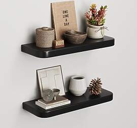 hi-home Wandregal 2er Set aus Holz –