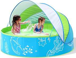 Hikiddy Planschbecken mit Schatten:31.5Zoll /47