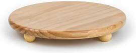 HillSpring Holztablett Rund mit Füßen 30 cm,