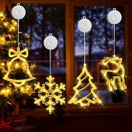 Hillylolly Weihnachtsbeleuchtung Fenster, 3 Stück 
