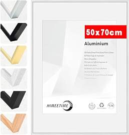 HIMEETIME® 1x Bilderrahmen 50x70 cm Silber Metall 