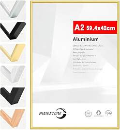 HIMEETIME® 1x Bilderrahmen DIN A2 42x59,4 cm Gold 