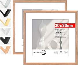HIMEETIME® 2x Bilderrahmen 30x30 cm.aus massivem