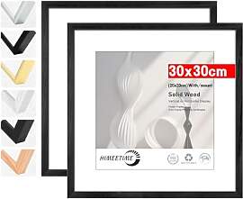 HIMEETIME® 2x Bilderrahmen,30x30 cm Schwarz