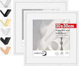 HIMEETIME® 2x Bilderrahmen,30x30 cm Weiss Rahmen