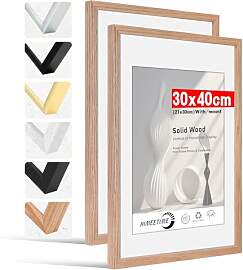HIMEETIME® 2x Bilderrahmen 30x40 cm.aus massivem