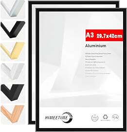 HIMEETIME® 2x Bilderrahmen A3 30x42 cm Schwarz