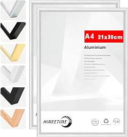 HIMEETIME® 2x Bilderrahmen A4 21x30 cm Silber