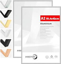 HIMEETIME® 2x Bilderrahmen DIN A2 42x59,4 cm