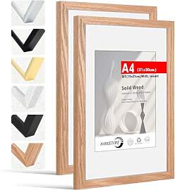 HIMEETIME® 2x Bilderrahmen DIN A4 21x30 cm,aus