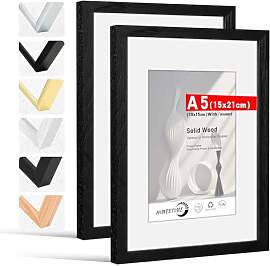 HIMEETIME® 2x Bilderrahmen DIN A5 14,8x21 cm