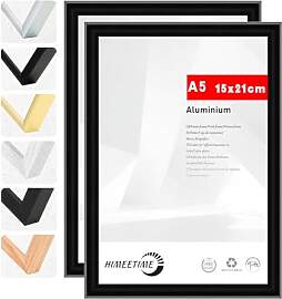 HIMEETIME® 2x Bilderrahmen DIN A5 14,8x21 cm