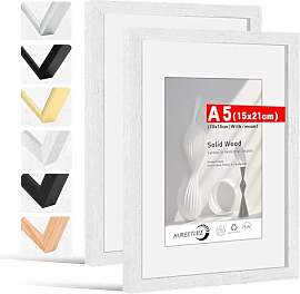 HIMEETIME® 2x Bilderrahmen DIN A5 14,8x21 cm