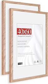 HIMEETIME® 2x Bilderrahmen für 40x60cm Natur
