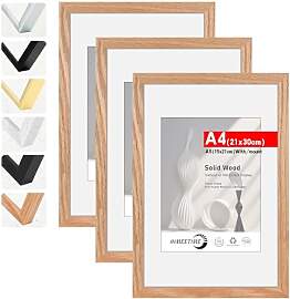 HIMEETIME® 3x Bilderrahmen DIN A4 21x30 cm,aus