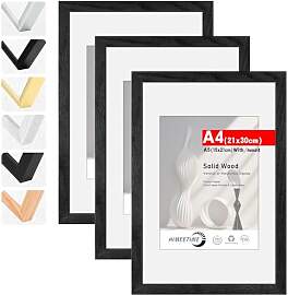 HIMEETIME® 3x Bilderrahmen DIN A4 21x30 cm