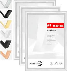 HIMEETIME® 3x Bilderrahmen DIN A5 14,8x21 cm