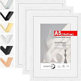 HIMEETIME® 3x Bilderrahmen DIN A5 14,8x21 cm