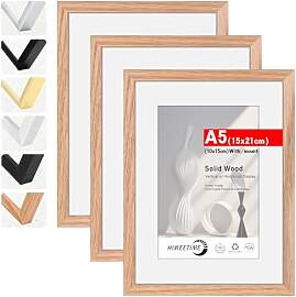 HIMEETIME® 3x Bilderrahmen DIN A5 15x21 cm,aus