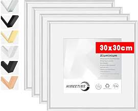 HIMEETIME® 4x Bilderrahmen 30x30 cm Aluminium