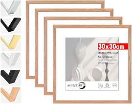 HIMEETIME® 4x Bilderrahmen 30x30 cm.aus massivem