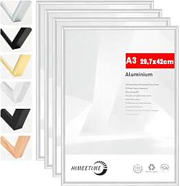 HIMEETIME® 4x Bilderrahmen A3 30x42 cm Silber