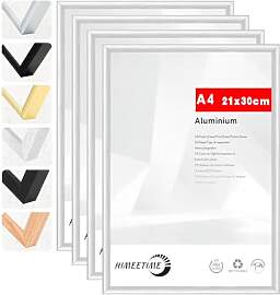 HIMEETIME® 4x Bilderrahmen A4 21x30 cm Silber