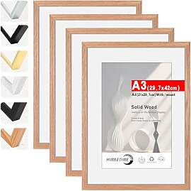HIMEETIME® 4x Bilderrahmen DIN A3 30x42 cm,aus
