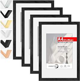 HIMEETIME® 4x Bilderrahmen DIN A4 21x30 cm