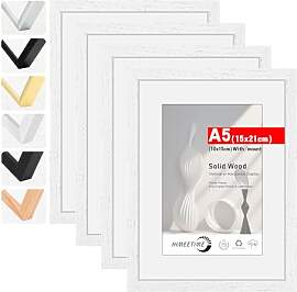 HIMEETIME® 4x Bilderrahmen DIN A5 14,8x21 cm