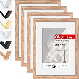 HIMEETIME® 4x Bilderrahmen DIN A5 15x21 cm,aus