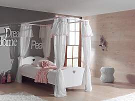 Himmelbett 90x200 Amori, Weiß