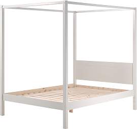 Himmelbett VIPACK "Pino, Kiefer massiv weiß