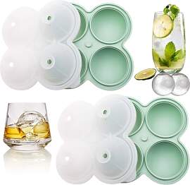 Hiqiku 2er-Pack Eiswürfelform Silikon, 6 cm runde 