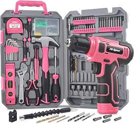 Hi-Spec Werkzeugset in Pink mit 8V