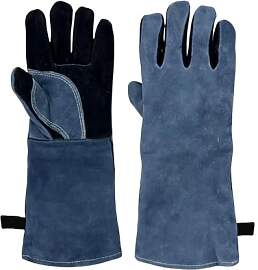 Hitzebeständiger Leder Grillhandschuhe,