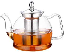 Hiware Glas-Teekanne mit herausnehmbarem Teesieb,