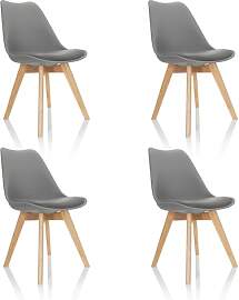 hjh OFFICE 4er Set Esszimmerstühle Scandi