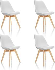 hjh OFFICE 4er Set Esszimmerstühle Scandi